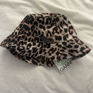 Ganni Black and Brown Bucket Hat